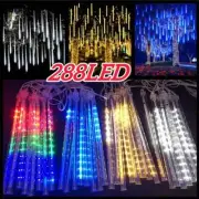 288 LED 8 Tubes Lights Meteor Shower Rain Tree String Light Garden Party Outdoor