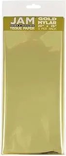 JAM PAPER Tissue Paper - Gold Mylar - 3 Sheets/Pack