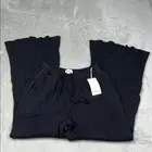 NEW MATE The Label M 100% Organic Cotton Waffle Wide Leg Pants Pockets Knit