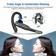 Trucker Wireless 5.1Headset Sport Earpiece Dual With Microphones Earbud Noise Cancelling Black