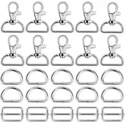Key Chain Hooks, Metal Keychain Bulk Swivel Snap Hooks with D Rings and Slide