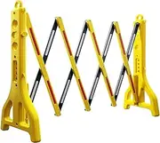 Portable Extendable Barricade,Expandable Safety Barrier, Water Filled Gate Outdoor Folding Plastic Barrier Traffic Fence Extensible to 2.5m for Events School Road Works