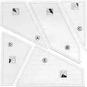 Quilting Rulers and Templates, 5Pcs Creative Quilting Cutting Template Quilt Templates Acrylic for Cutting Patterns, Quilt Ruler Set Quilting Supplies for Sewing Machine Cutting Mats, Arts and Crafts