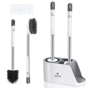 2 in 1 Wall-mounted Soft Bristle and Silicone Toilet Brush Set