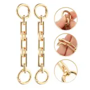 2 Pcs Multiple Handle Golden Bag Chain Fashionable Travel Miss