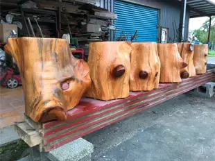 台灣檜木原木椅