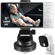 Yuk Long Baby Camera Car with 5 Inch Display: HD Night Vision and Wide Angle Car Mirror Baby Back Seat USB Plug & Play Easy Installation Ideal for Baby Car Seats