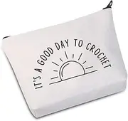 [JXGZSO] Funny Crochet Knitting Project Bag It's A Good Day To Crochet Crocheting Travel Pouch Gifts for Crocheters, Day To Crochet Bag