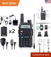 Beginner-Friendly UV-5R 8 Watt Ham Radio with 771 Antenna & Dual Battery Pack
