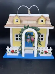 Home Bazaar Bird House, Cottage Core, yellow blue New with Tags NWT