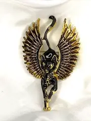 New Large Ancient Egyptian Bast Jewelry Goddess Cat Brooch Necklace Wicca Magick