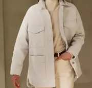 Banana Republic Factory 4 POCKET SHACKET in Light Beige Tan Size XL NWT