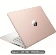 HP 2024 Newest 14" Rose Gold Laptop N4120 Quad-Core 4GB RAM 256G Storage Win11