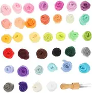 ADOCARN 1 Set Needle Felting Wool Craft Kit Colors Each Includes Head Needle for Projects Creative and Imaginative Activities