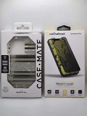 iPhone 14 Pro Bundle: Pearl Stripes Case-Mate Case + Privacy Screen Protector