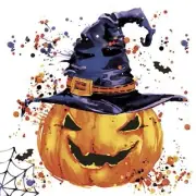 Halloween Paper Napkins 20pcs Lunch Napkins CREEPY PUMPKIN Decoupage, Decorative