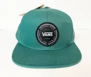 Vans Hat Cap Snap Back Adult Green Circle Logo Adjustable