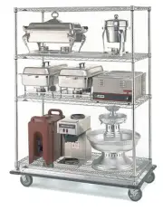 Metro N556MC Super Erecta Industrial Wire Shelving Dolly Truck Cart, 24" x 48"