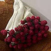 Crochet Flowers Rose Bouquet Blanket Handmade, Soft and Lightweight Romantic Rose Flower Bouquet Knitted Throw Blankets Pastel Tones Crochet Blanket Kit for Beginners (Material Package-A)