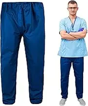 Disposable Dark Blue SPP Scrub Pants with Waist Ties, 2 Pockets. Medical Scrubs.