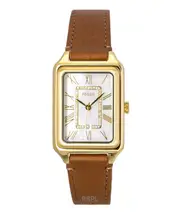 Fossil Raquel White Mother Of Pearl Dial Quartz ES5307 Ladies Watch Brown Leather Strap 50M Date Display