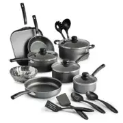 Nonstick Stainless Steel Cookware Set Kitchen Pots Pans Nonstick Gray Lid Spoon