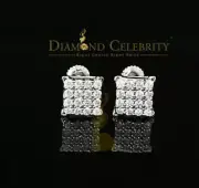 White 925 Silver Screw Back 0.50ct Cubic Zirconia Square Women Stud Earrings