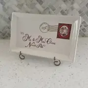 New Mr. & Mrs Clause Southpole Plate w/Stand Holidays Christmas Grasslands Road