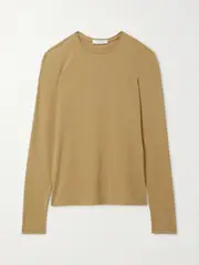 [The Row] The Row - Essentials Iverness Stretch-jersey Top - Tan - x small x small Brown