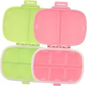 CLISPEED 2pcs Portable Pill Organizer with Compartments Sealed Medicine Case Lightweight PP and Silicone Storage for Travel Random Color Random Color