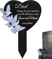 Nybhyjka Cemetery Markers for Graves | Garden Stake Graves Cemetery Decorations - Heart Shape Graveyard Decorations Remembrance Yard Stake for Friend, Humans & Outdoor