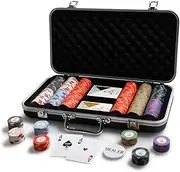 Port Royal 300 Chip Poker Set - Black Case - 10g Poker Chips - 2 x Official Jacks Pro Cards