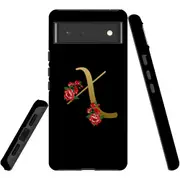 For Google Pixel 6 Case, Shielding Back Cover,Embellished Letter X