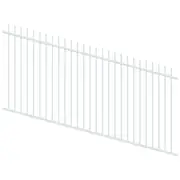 ProtectorAl 1201 - 2400 x 1200mm Pearl White Raked Up to 15º Picket Top Pool Fence Panel