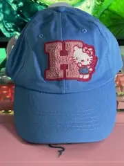2024 Sanrio Hello Kitty Blue Baseball Hat Cap Pink Embroidered H Adjustable