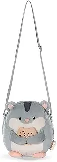 [NICI] Mymochi Hamster Shai 61819 Shoulder Bag 16 x 17 cm Grey Fashionable Kawaii Shoulder Bag in Cute Plush Design Cute Plush Crossbody Bag