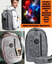 NEW COMPACT KIDS/CHILDRENS ZAC FRESHMAN GREY SUPERDRY SCHOOL/DAY BACKPACK +BONUS