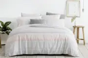 SHERIDAN ZANDAR DOUBLE QUILT COVER SET IN SHELL - FULLY REVERSIBLE -