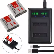 2x Battery +Charger For Sony Cyber Shot BG1 NP-BG1 NP-FG1 BC-CSG BC-CSGB BC-TRG