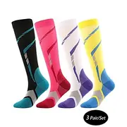 Men's 3 Pairs Socks CompressionSocks Black White Color Color Block Over-the-calf Casual Daily Basic Medium Summer Spring Fall Stylish Traditional / Classic