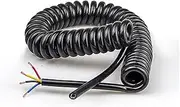 Xiaojiang Store Spring Spiral Black Cable 2/3/4/5Cores 15/13/11AWG Stretchable Wire Shrinkable Cable Power Extension Cord Telescopic Wire(4Cores,2METERS_13AWG 2.5MM)