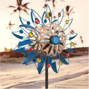 Solar Wind Spinner Metal Sculpture Outdoor Garden Patio Lawn Garden Decoration