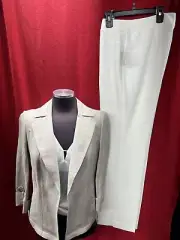 KASPER PANT SUIT/NEW WITH TAG/RETAIL$280/LINED/SIZE 6/LINEN BLAZER