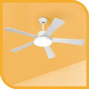 Krear 52" Ceiling Fan With Light 5 Wooden Blades Fans Remote Control DC Motor For Living Room