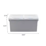 IRIS File Storage Container 11-Gal 4/Pack Durable in Plastic Gray w/ Clear Lid