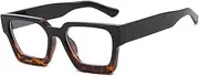 Retro Rectangle Glasses Frame Men Women Black Fashion Trend Thick Frame Eyewear Classic Simple Style
