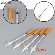 10pcs 1ml Straight Tip 13mm Needle 30 Gauge Feeding Device Manual Push Syringe
