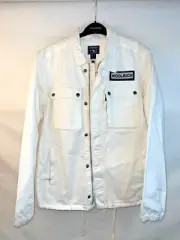 Woolrich - Arctic White Cotton - Field/Army Shirt Jacket - Logo Patch - Men's M