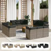 Garden Sofa Set with Cushions Modular Sofa Couch 13 Piece Poly Rattan vidaXL