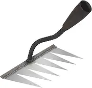 Iron Rake Tool - Heavy Duty Garden Rake, Thatch Landscaping Tools | Garden with Stainless Steel Handle, Lawn Loosening Soil for Cleaning Dead Grass, Adjustable Lawn Grass Dethatcher Accessories